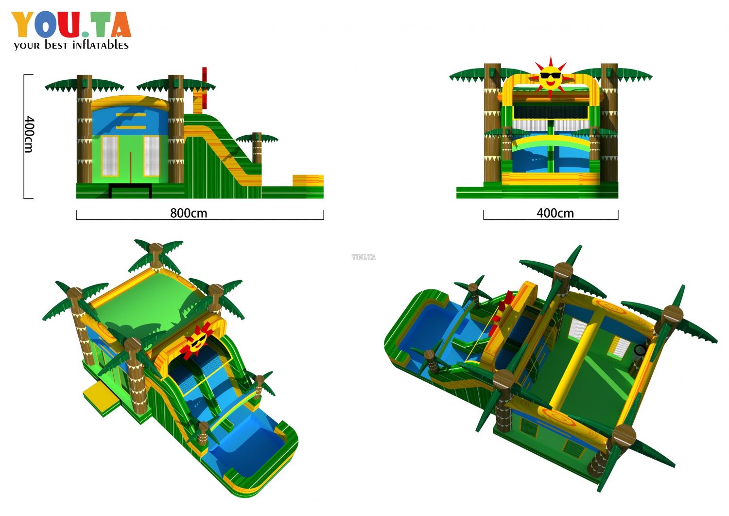 YOUTA Inflatable Water Slide